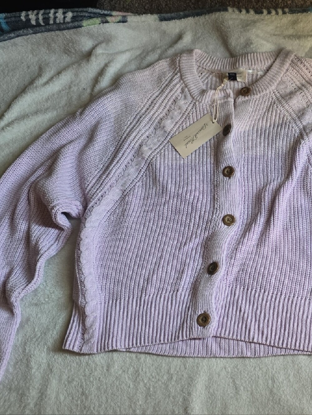 Universal Thread Lilac Button-Front Knit Cardigan